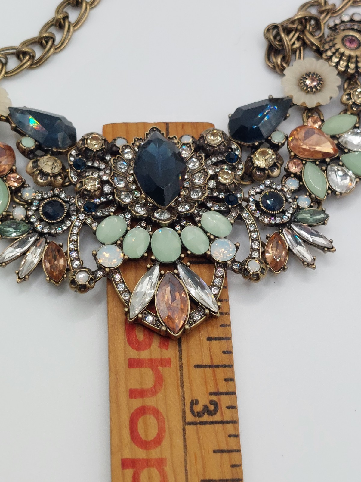 Floral Statement Necklace Bracelet Set Chloe Isabel Blue Peach Mint Earthy Glam
