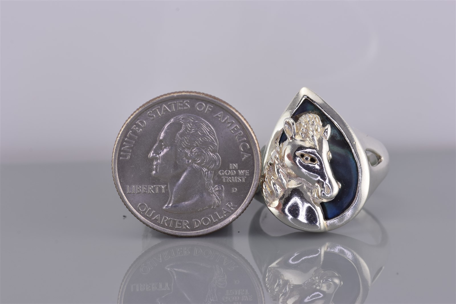 Samuel B Sterling Silver Equestrian Horse Band Ring 10g 925 Sz: 11