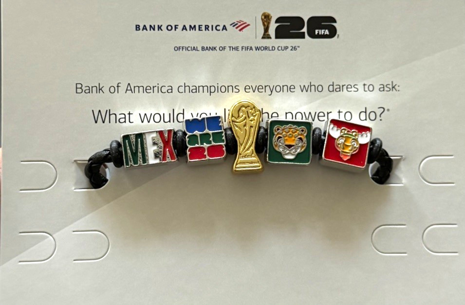Bank of America FIFA World Cup 26 MEXICO Braided Cord Charm Bracelet