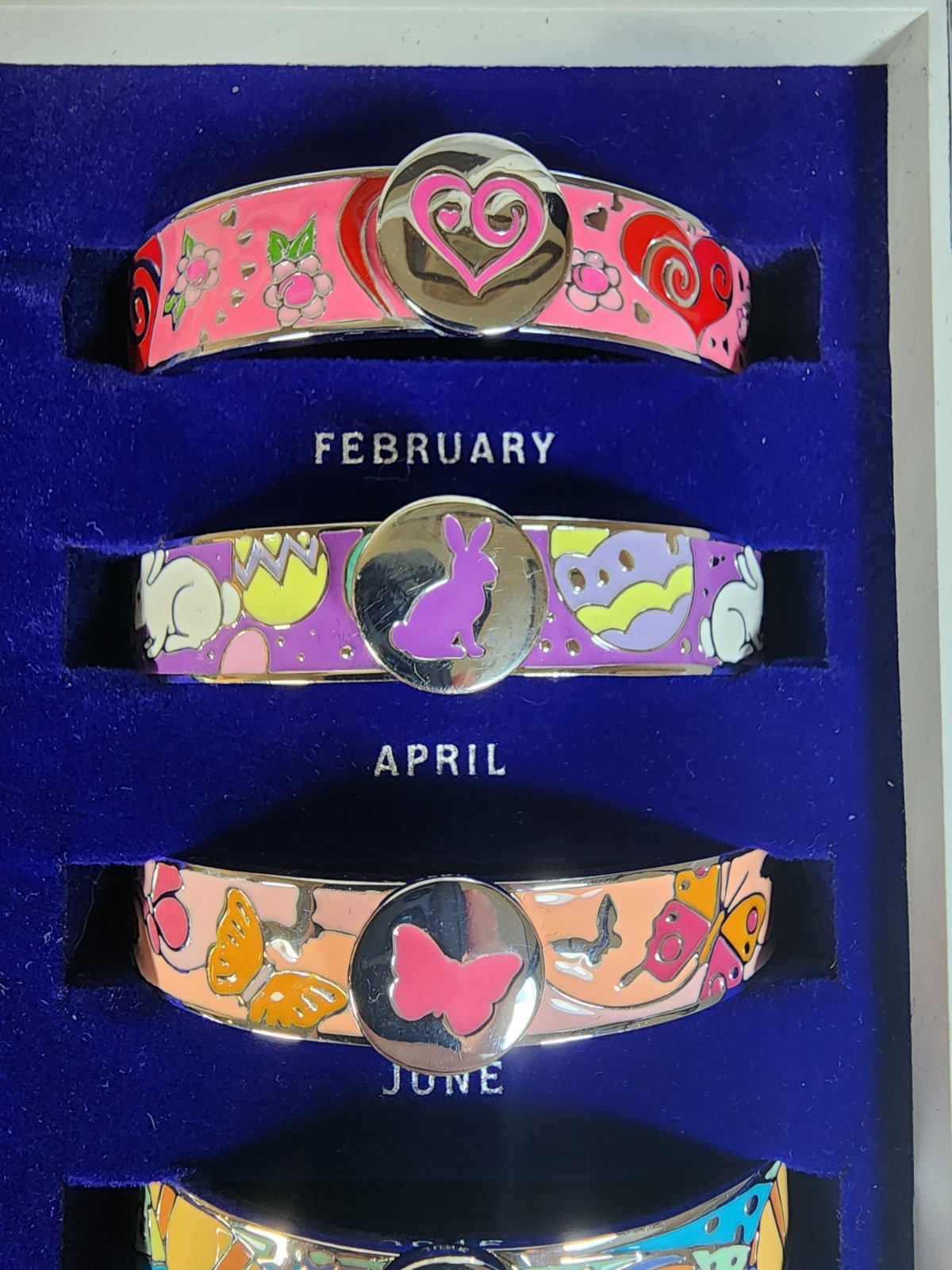 Willabee and Ward Danbury Mint Full Set 12 Month Hinged Bangle Bracelets HTF
