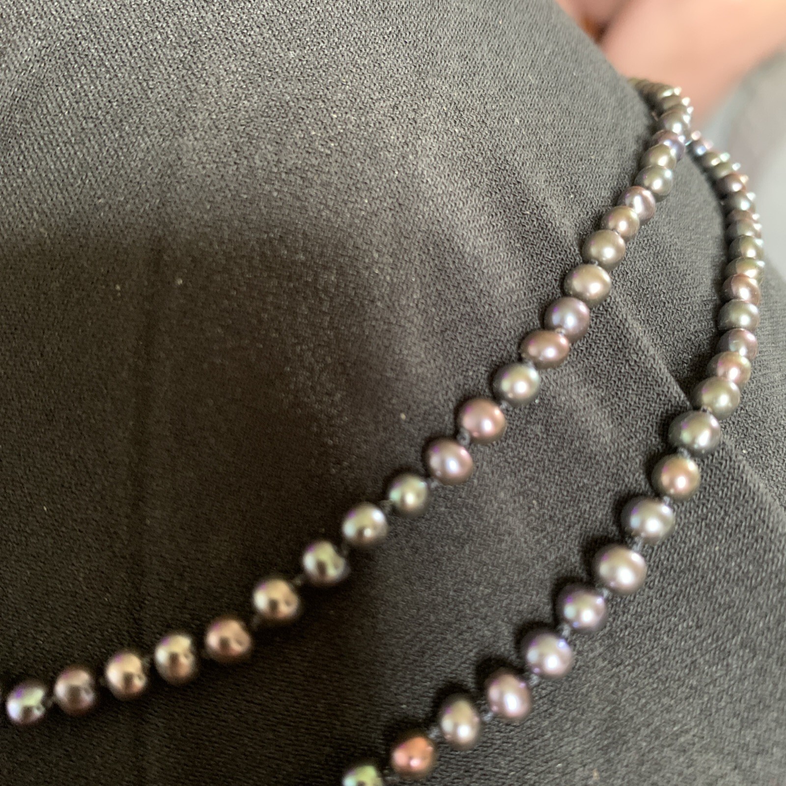 Natural Black Pearl 27 Inch Necklace