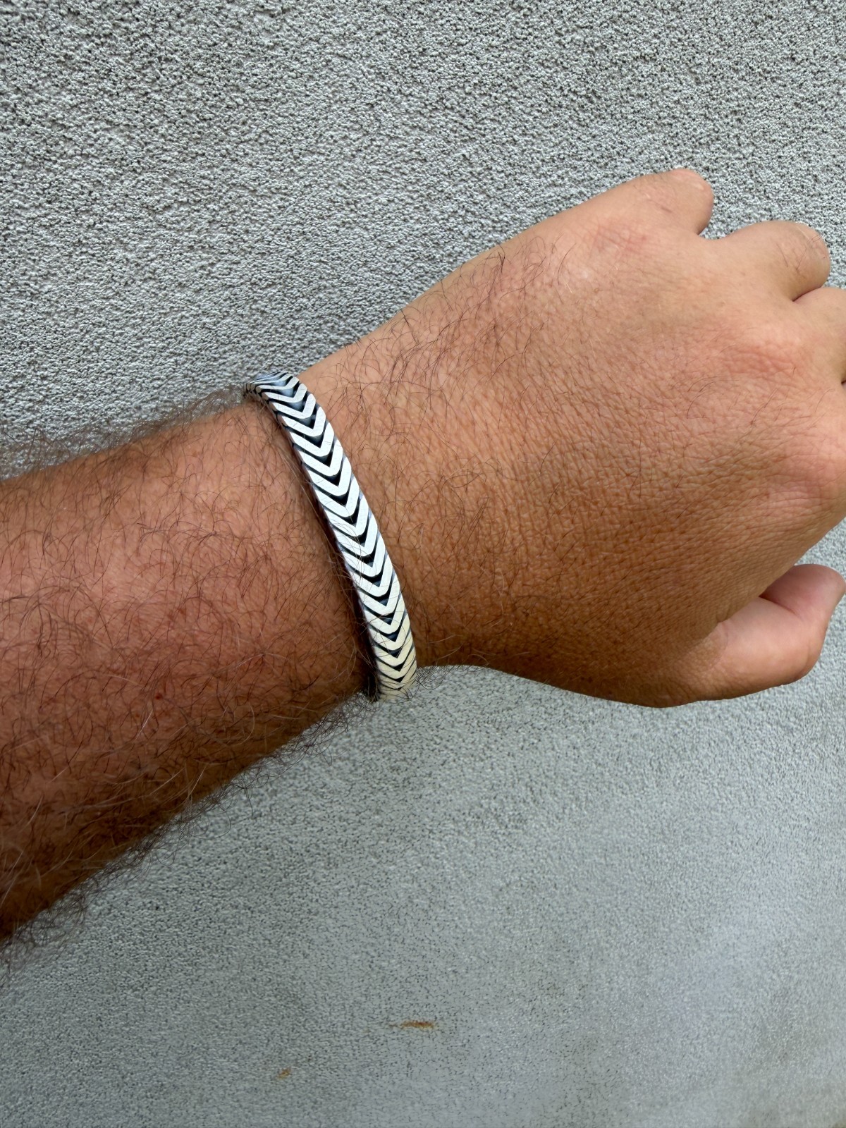 Custom 3 Link Miami Cuban Python Bracelet 12mm Real 925 Silver Oxidized Finish