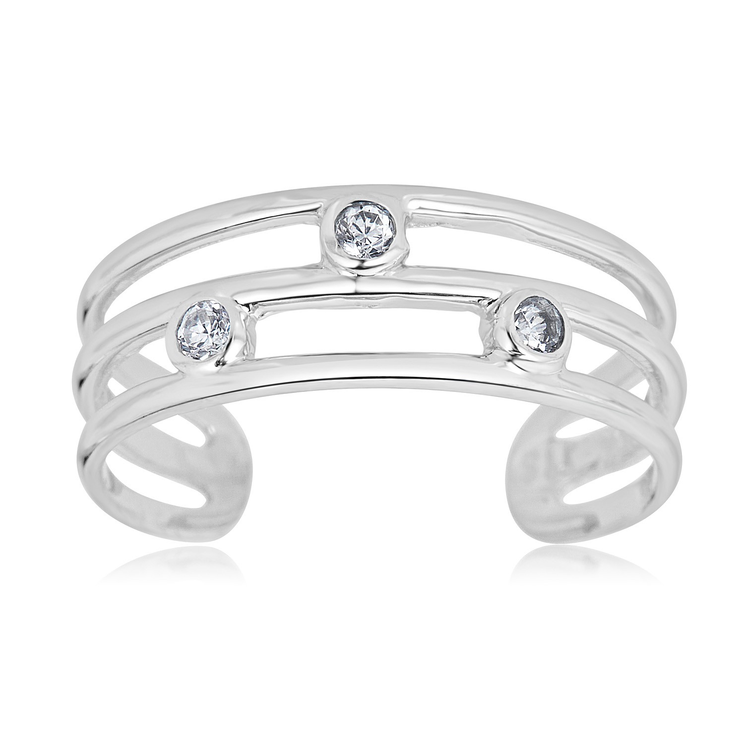 AVORA 10K Gold Adjustable Row Toe Ring