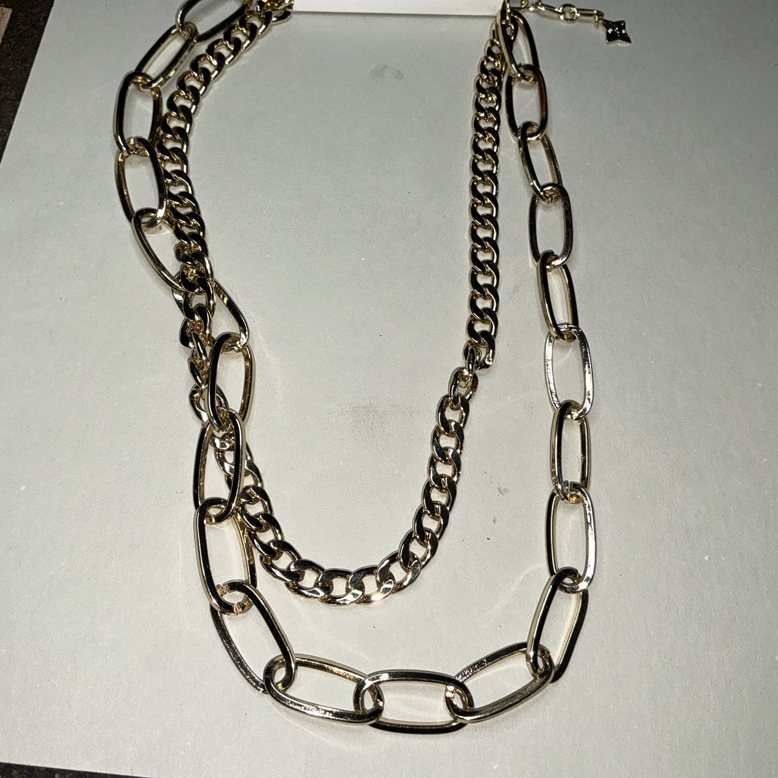 Panacea Women’s Adjustable Large Paper Clip Chain Necklace Gold