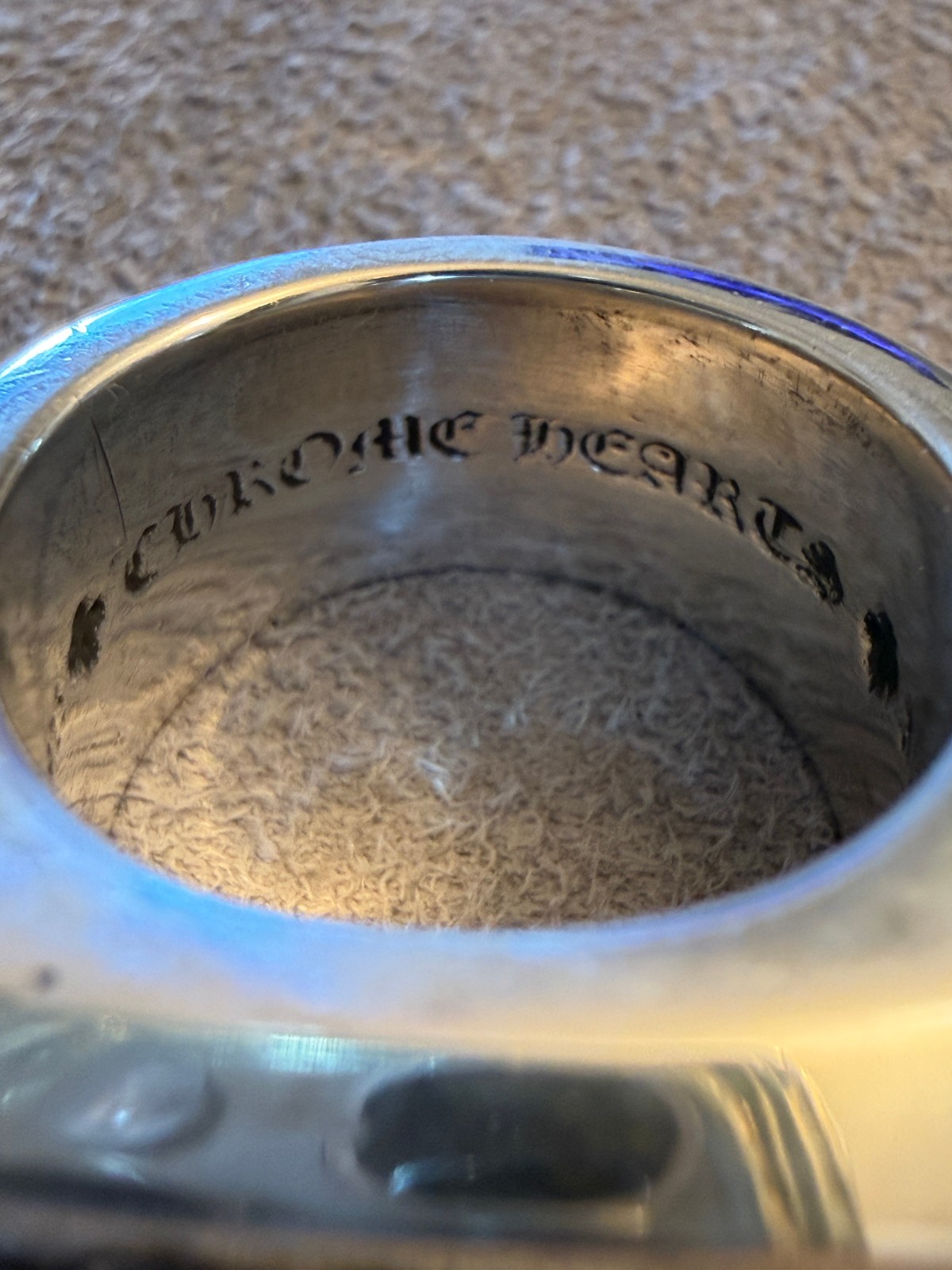 Chrome Hearts Big Pj Angel Silver Ring Size 9.75 *Pre Owned* RARE