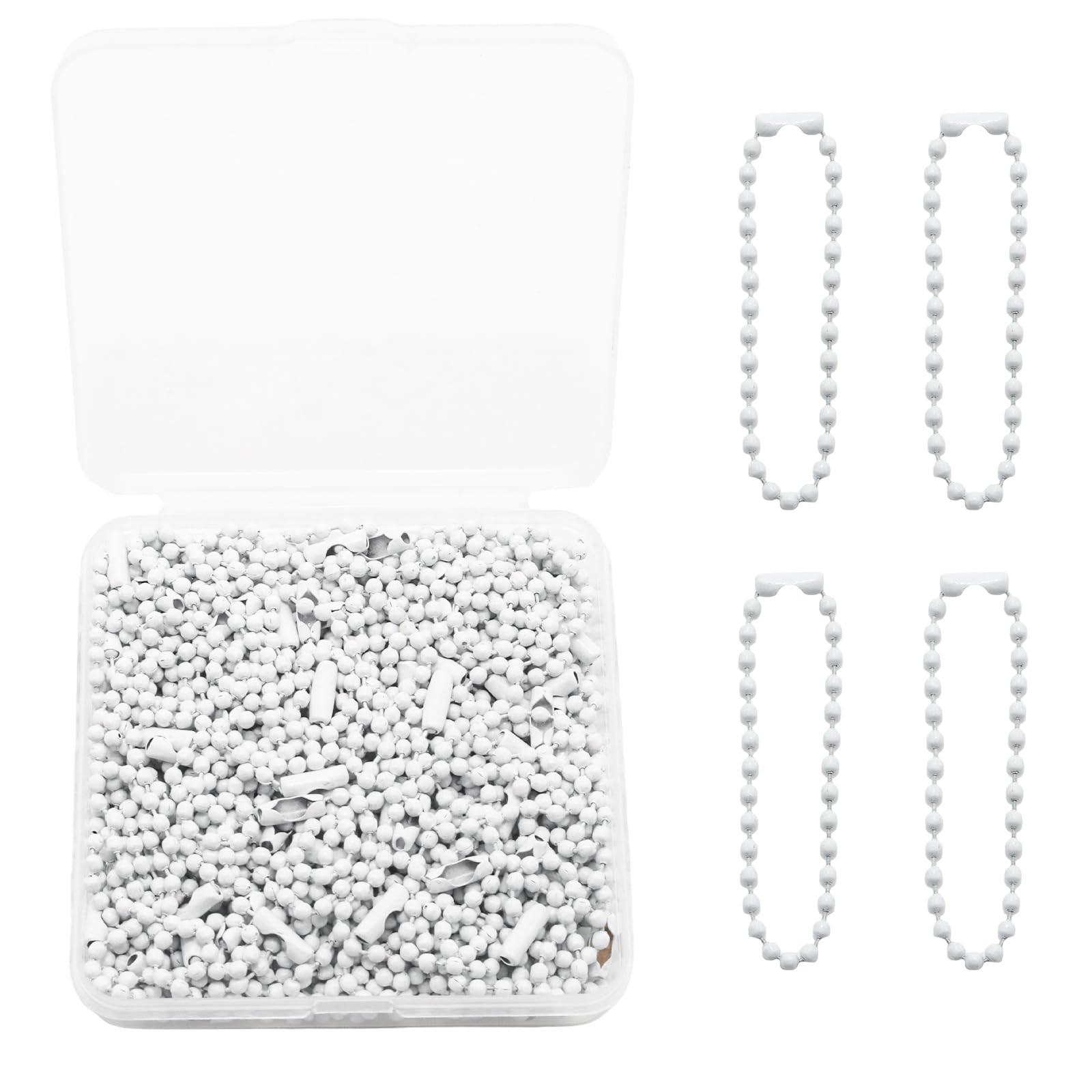 100 Pcs Metal Ball Beads Chain Bulk, Dog Tag Metal Chain Key Chain Links, 4.7…