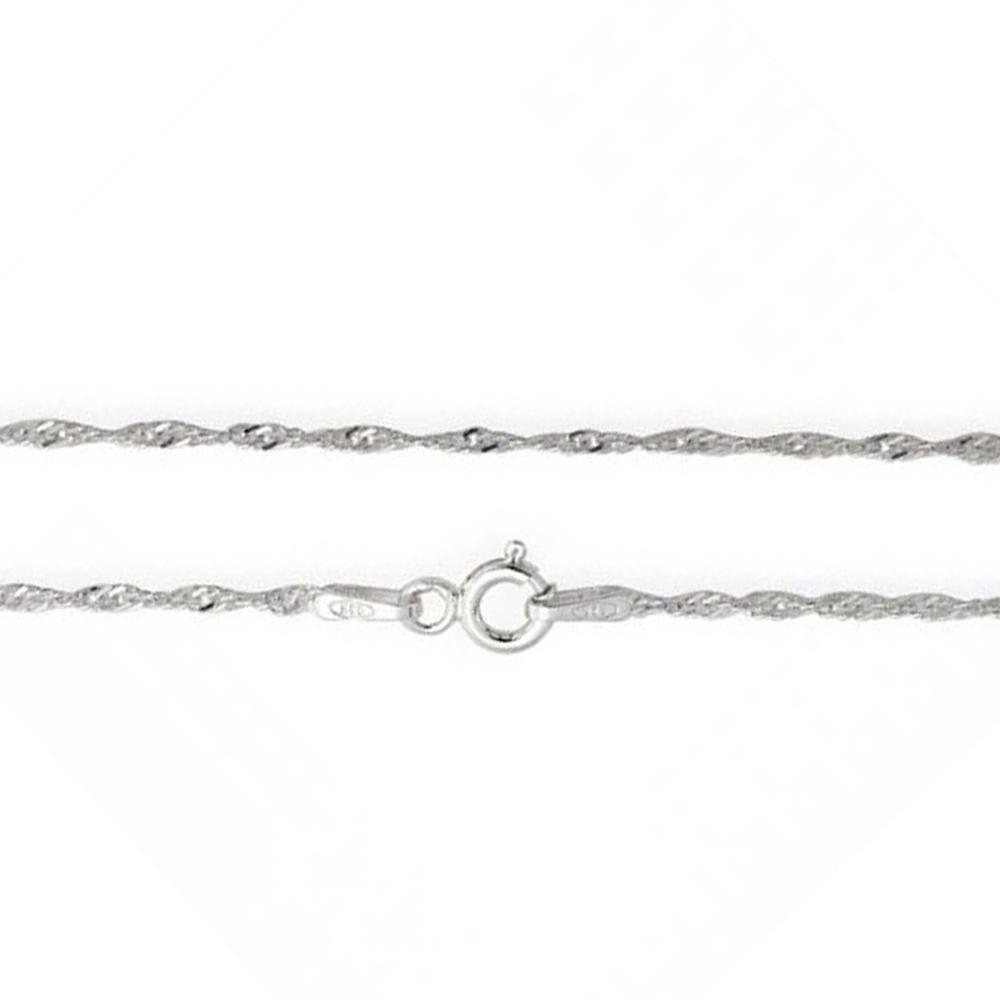 025-1.3MM Rhodium Plated Singapore Chain .925 Solid Sterling Silver made italy