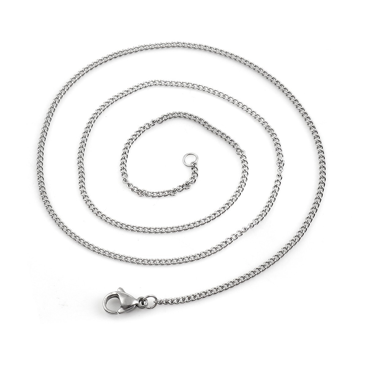 Stainless Steel 43.5cm (17 1/8inch 2 mm Curb Chain PLUS a 2 in extender