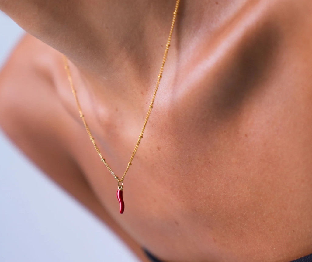 Atolea 🌼 CHILLI NECKLACE & Earrings SET RRP £80 Waterproof Gold pleated
