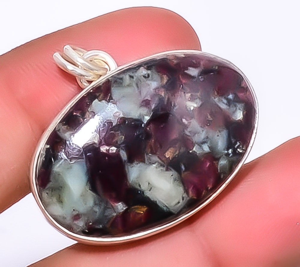 Eudialyte – Russia Handmade 925 Sterling Silver Pendant 1.17″ T72