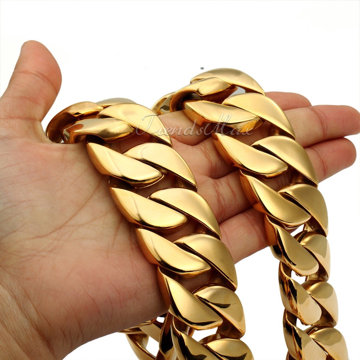 31mm Gold Chain Necklace for Men’s 316L Stainless Steel Curb Cuban Link HEAVY