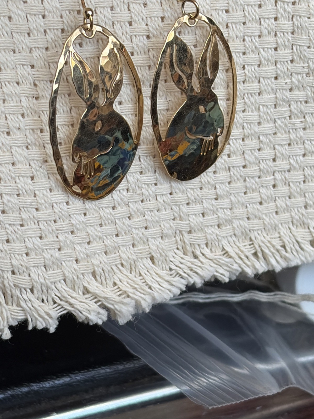 Woman’s Bunny Earrings By Wild Bryde Measuring 1 3/4 Inches