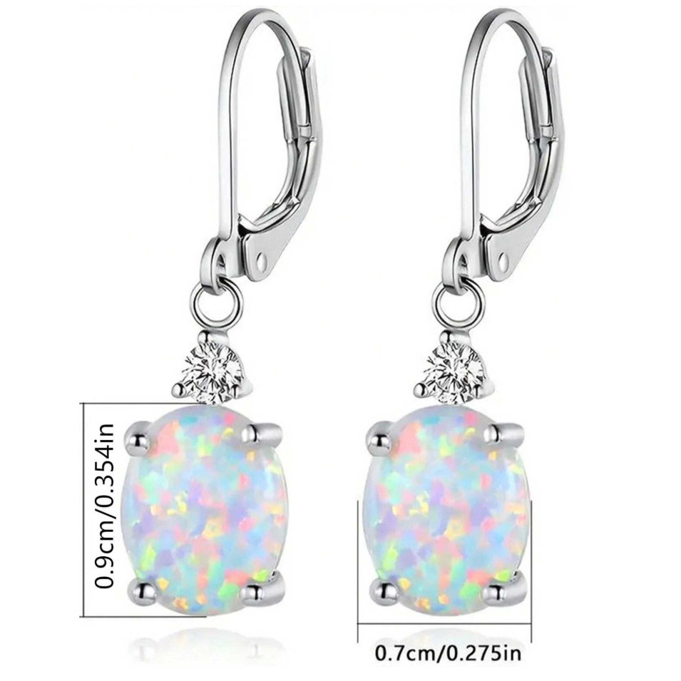 Natural Fire Opal Dangle Earrings Chakra Healing Delicate Women Drop Jewelry