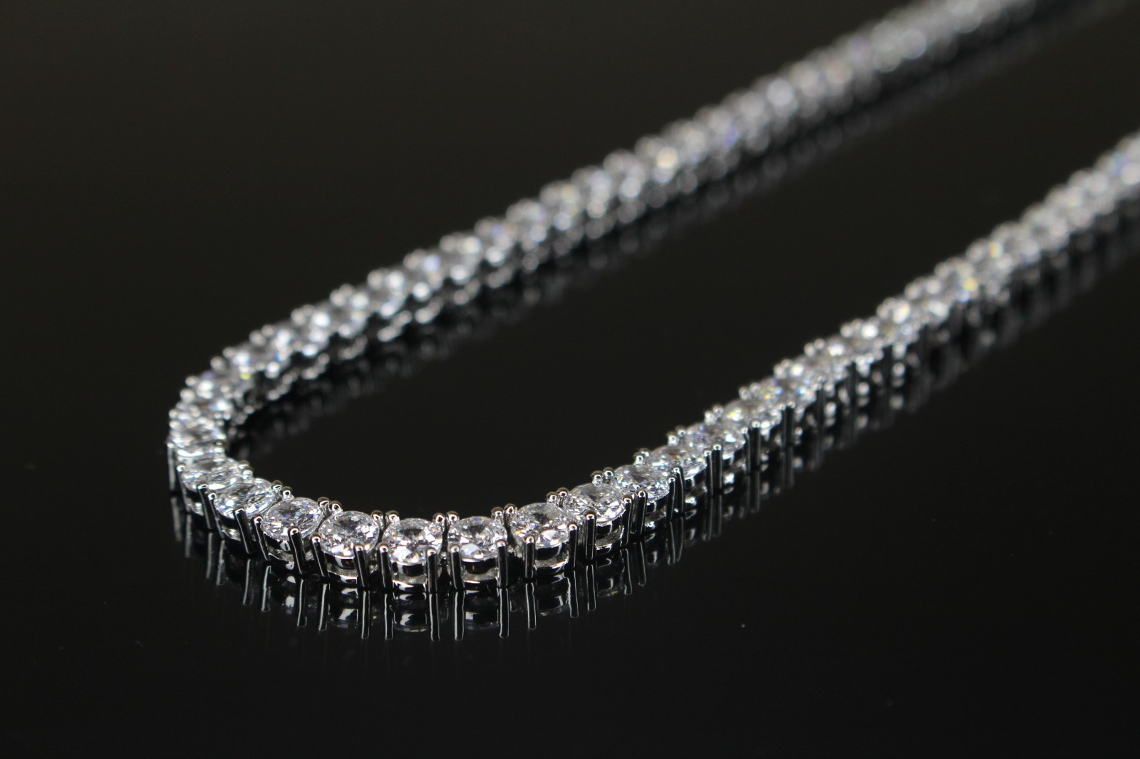 14k STAMPED 4mm Tennis Chain Necklace 70ct Lab Sim VVS1 Diamonds 54g+ HEAVY