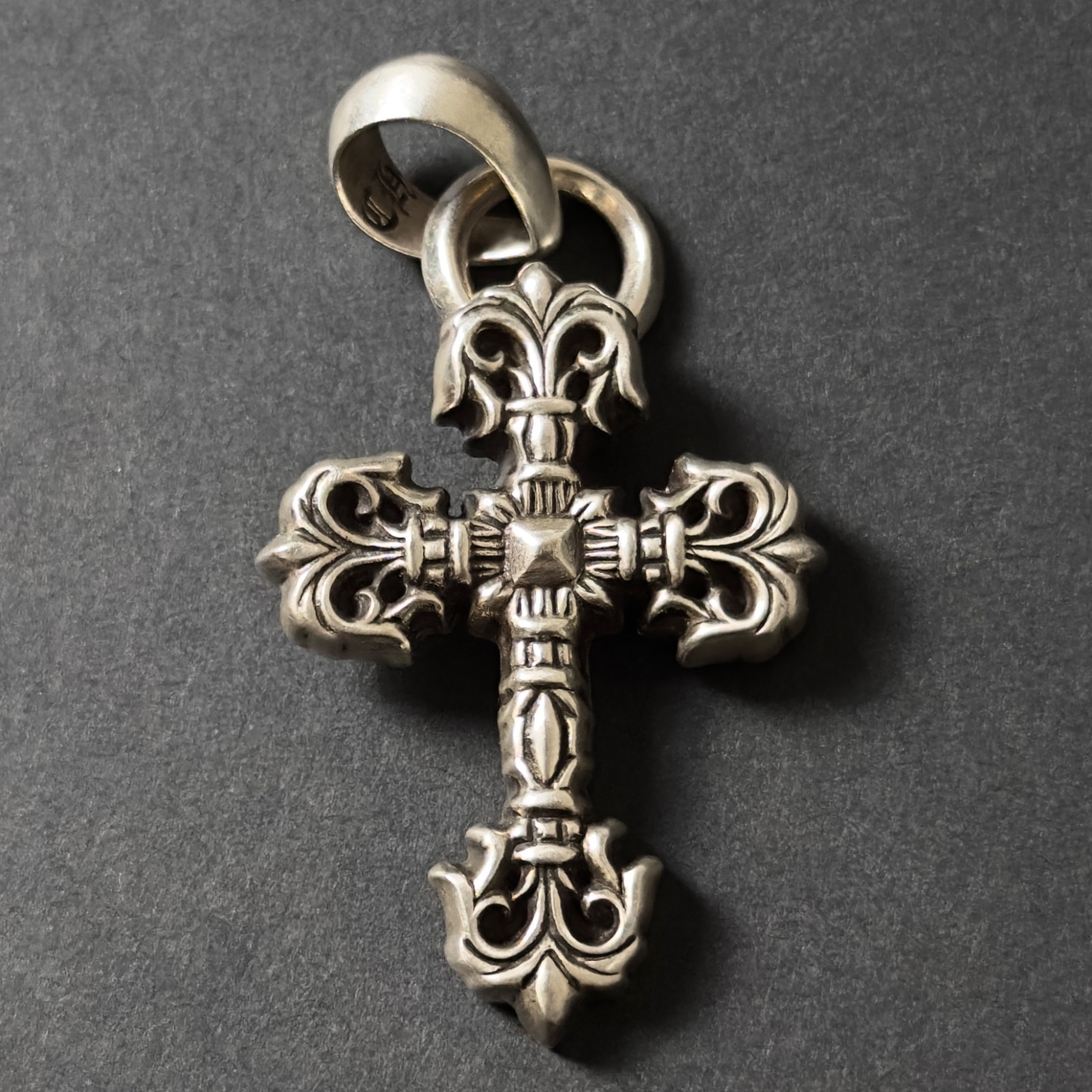 Authentic Chrome Hearts XS Filigree Cross With Bale Pendant 925 Sterling Silver