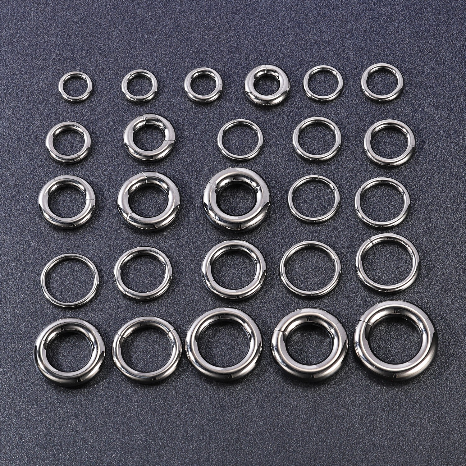2G-12G Titanium Hinged Large Septum Ring Clicker Ear Gauge Hoop Earring Jewelry