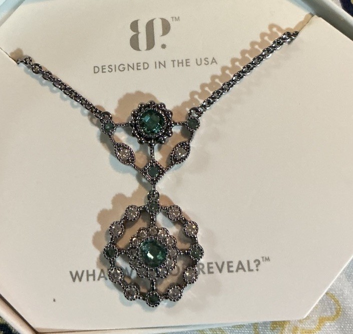 Bomb Party Necklace Lab Created Paraiba Tourmaline Hematite Plating