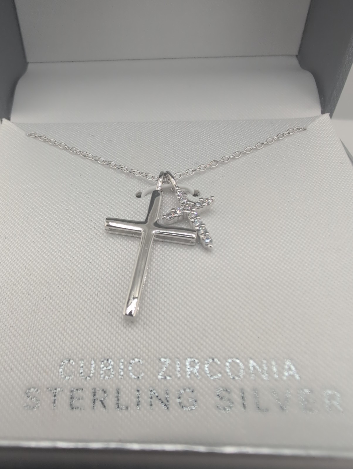 925 Sterling Silver Cross Pendant with Dangling Free Floating Cross 26mm