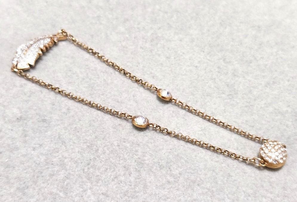 Swarovski Feather Bracelet with Box, Used, 19.5cm