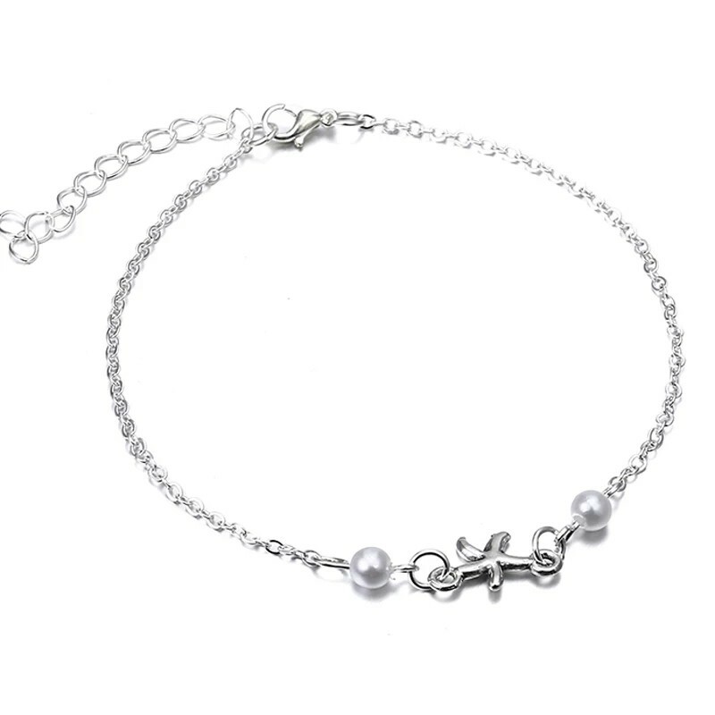 Foot Chain Tibetan Silver Plated Hollow Plum Flowers Heart-Shaped Anklet Women