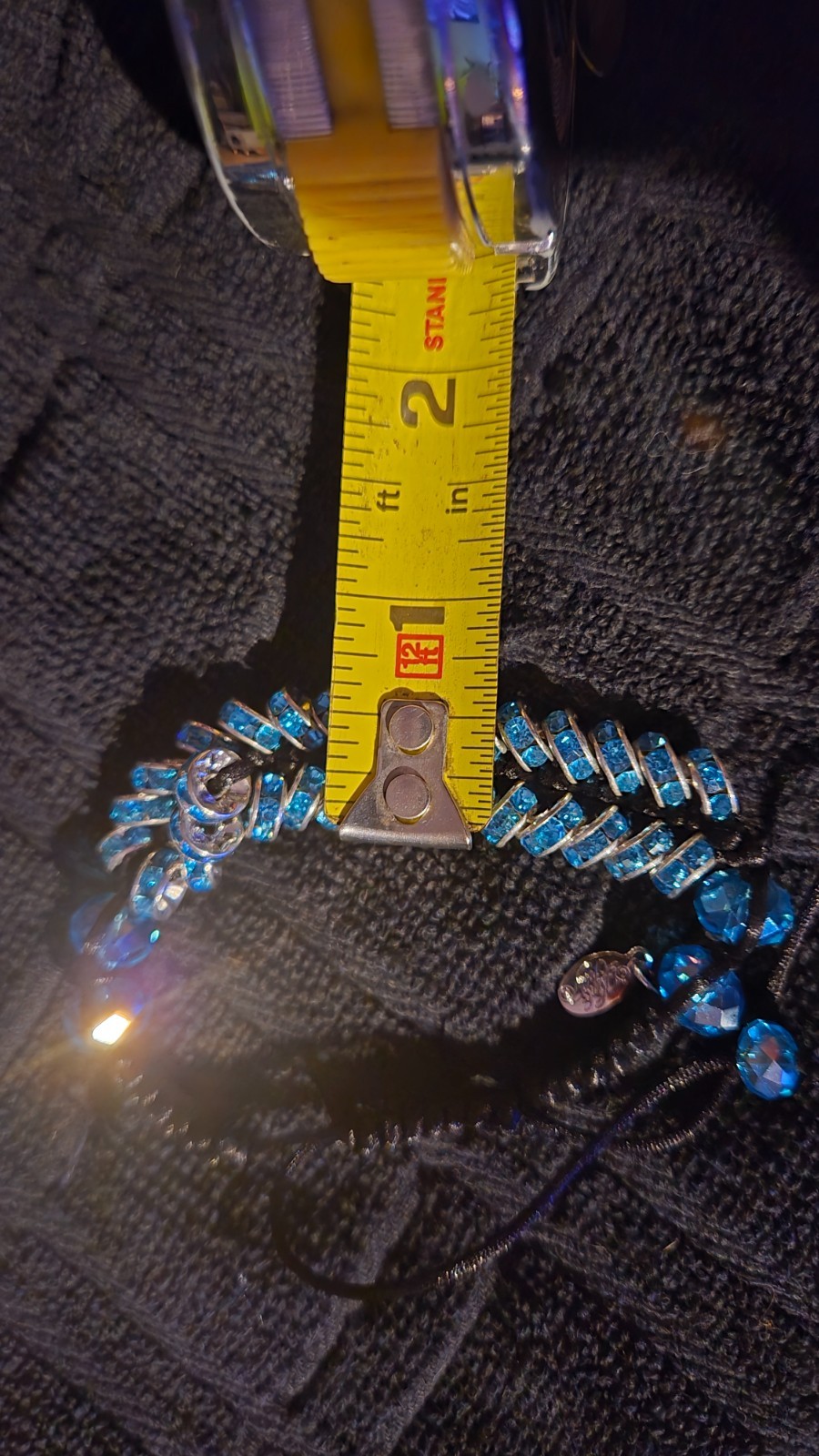 Kirks Folly Sparkling Loops Pull Bracelet blue & silver tone OS fits most NWOT