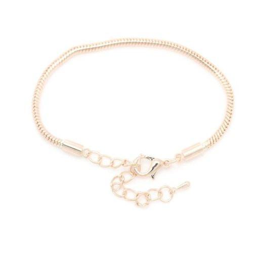 8.5″ plus 2″ extension Rose Gold Tone Snake Chain Bracelet with Lobster Clasp