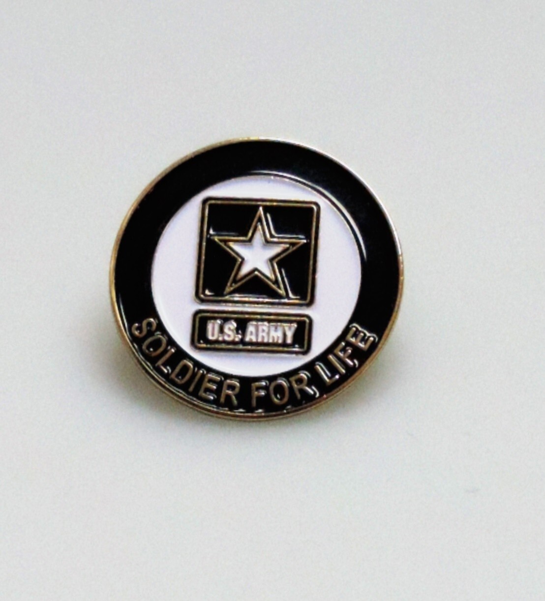 UNITED STATES ARMY SOLDER FOR LIFE LAPEL PIN (WHITE CENTER)