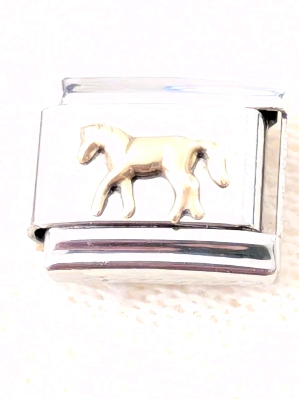 Authentic UD Unodomani Gold Horse Italian Charm 9mm Classic C147