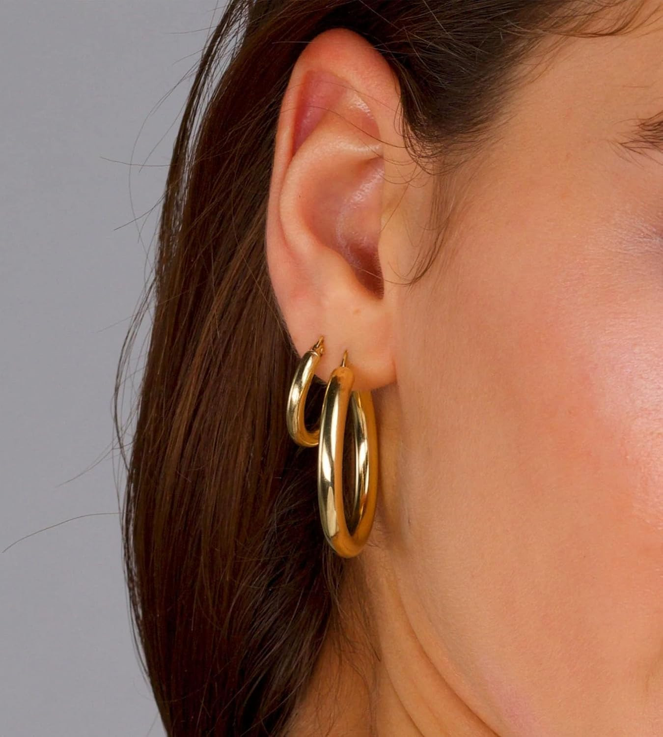 Gold Hoop Earrings Set for Women, 18 Pairs Hypoallergenic Statement Open Pearl H