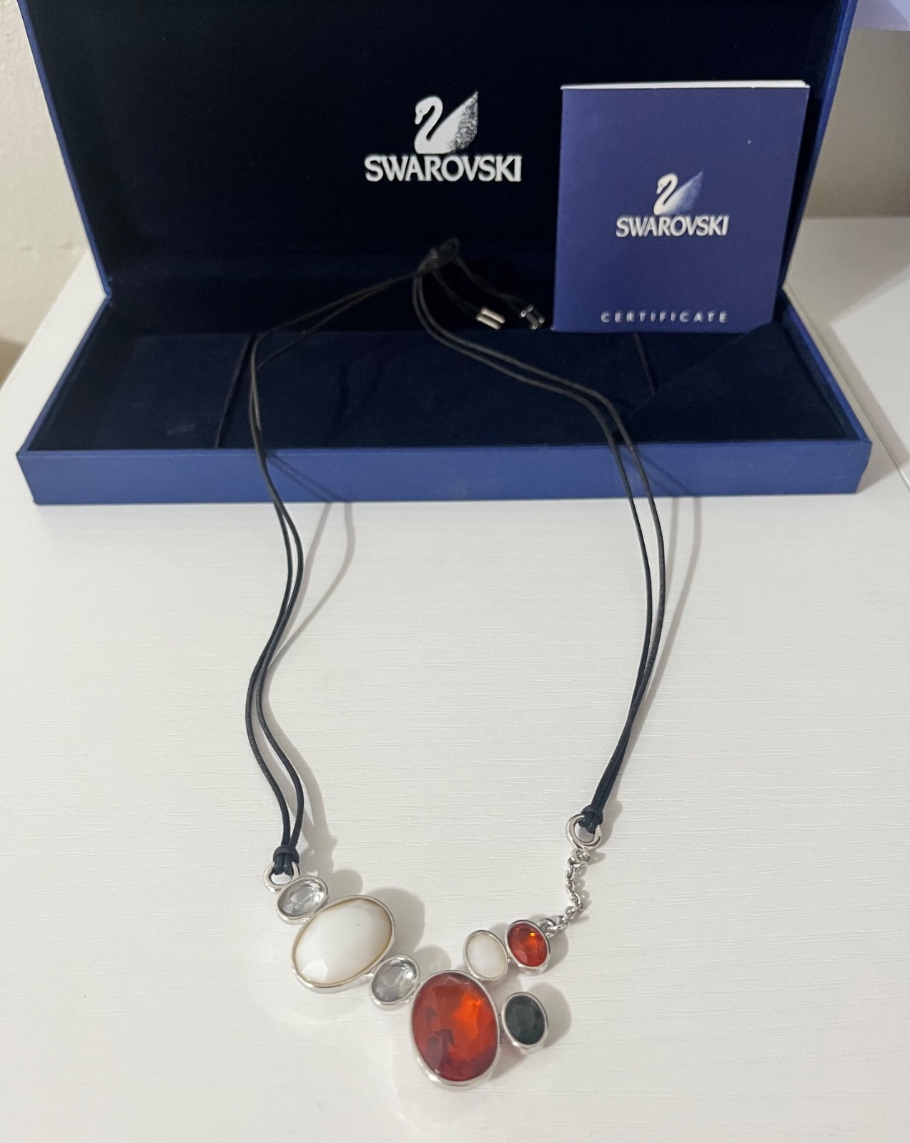 Lia Sophia Swarovski Crystal Necklace – Multicolored Stones – In Original Box