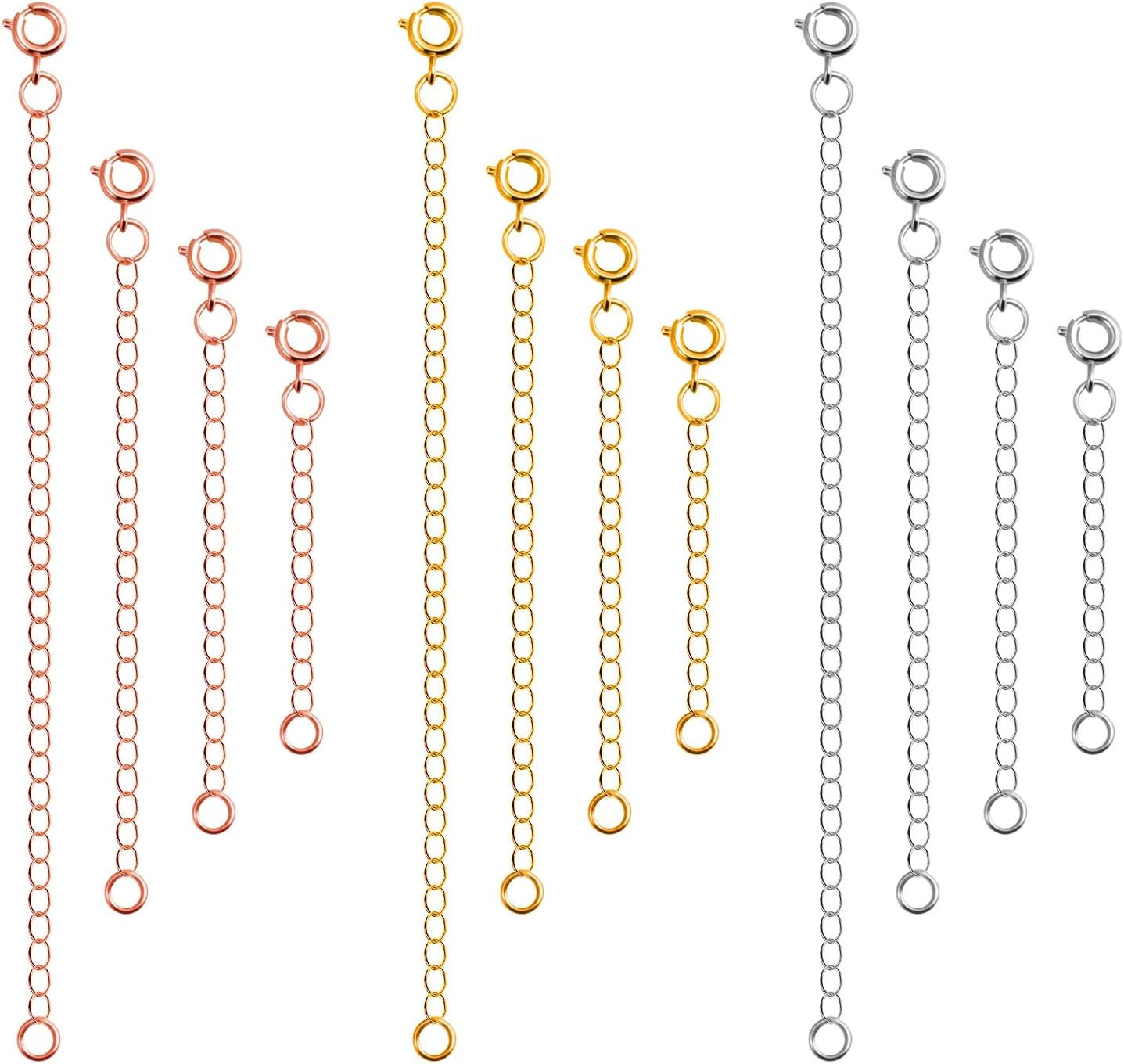 Jewelry Extenders for Necklaces, 12pcs Necklace Extenders, Chain Extenders for