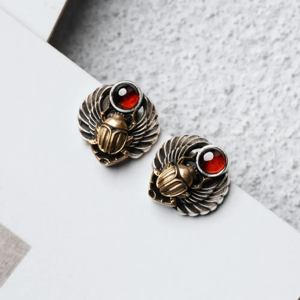 Scarab Stud Earrings. Egyptian Jewelry. Gifts for Men Women