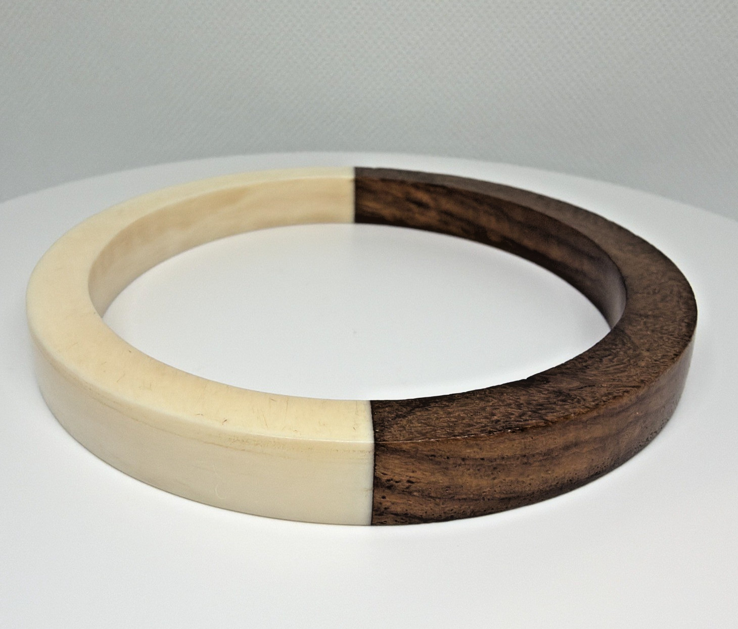 Mod Retro Wood & Resin Bangle Bracelets Stackable Mid-Century Style Set of 4