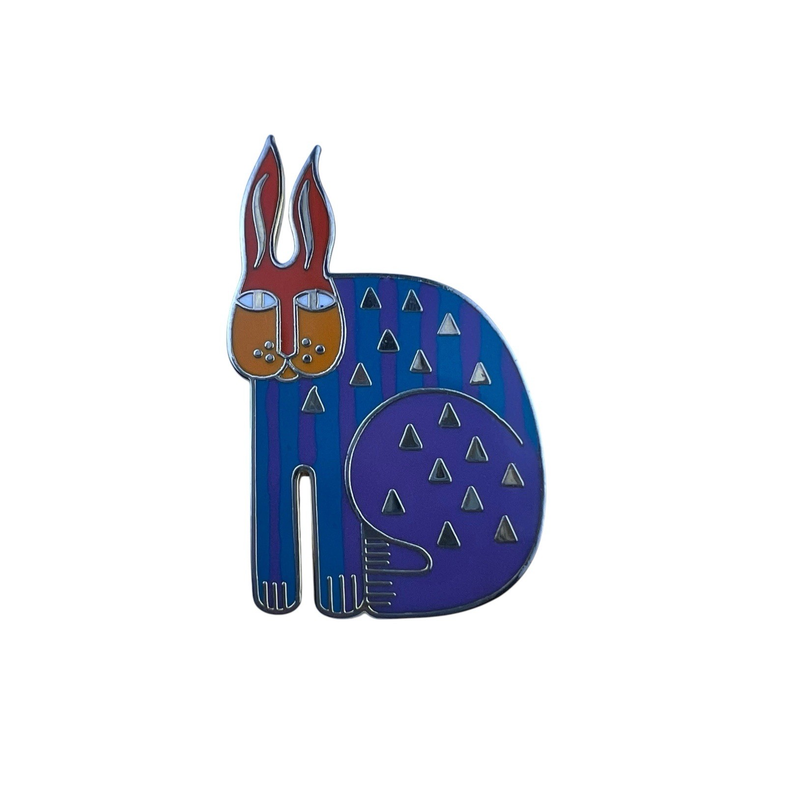 Vintage Laurel Burch Rabbit for Ross Enamel Multi Color Brooch