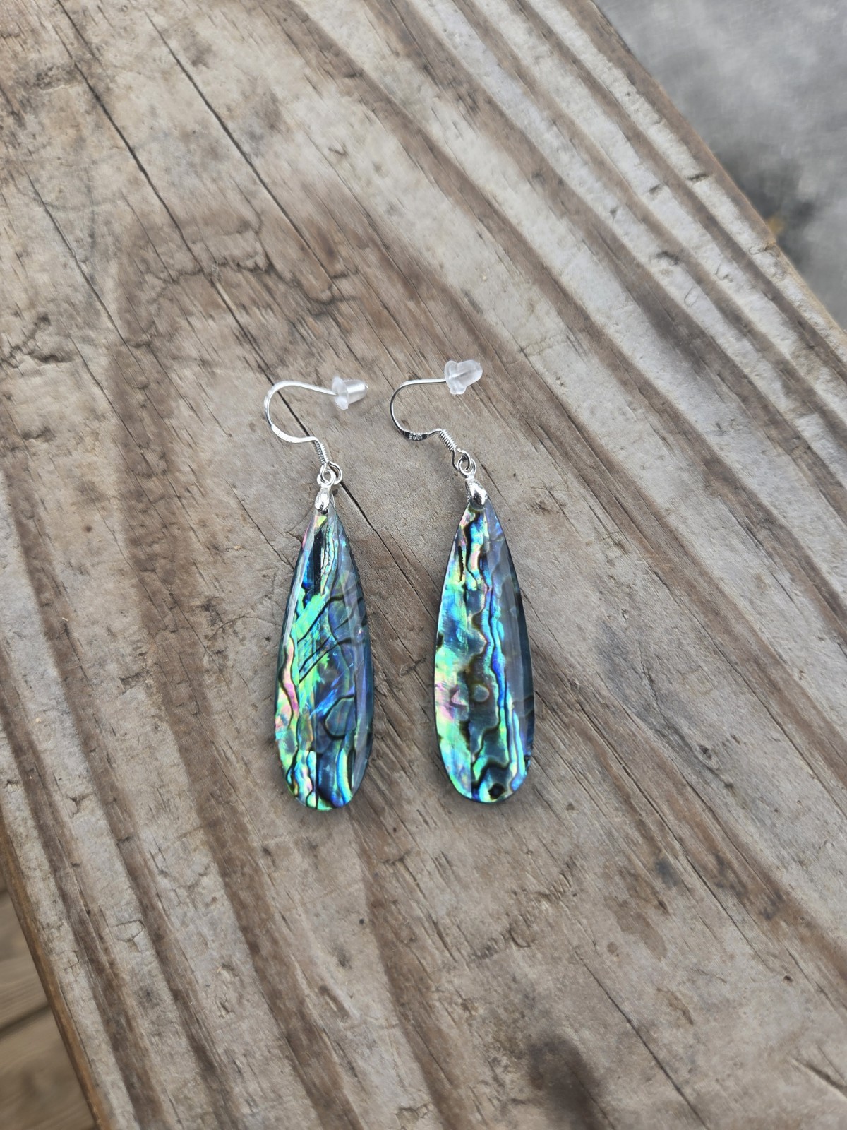 Abalone Shell Dangle Earrings,SS Hooks E26