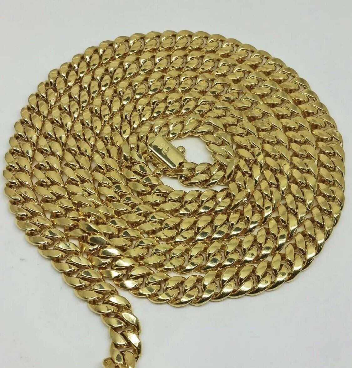 Real 14k Yellow Gold 6mm Royal Miami Cuban Link 22″ Chain Necklace Box Lock