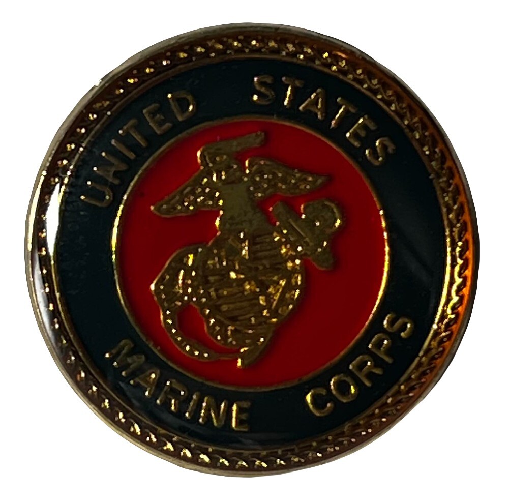 Pack of 3 United States Marine Corps USMC Round Motorcycle Hat Cap Lapel Pin