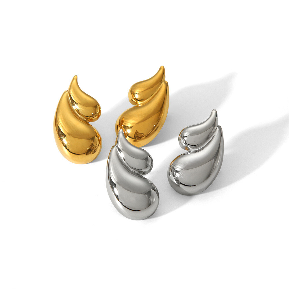 Women’s 18K Gold Plated Water Drop Stainless Steel Earrings | Tear Drop | Desig