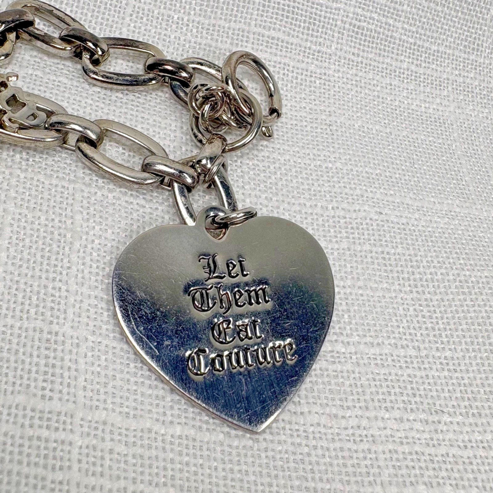 Y2K Juicy Couture Heart Charm Bracelet Silver And Gold Tone Charms Let Them Cat