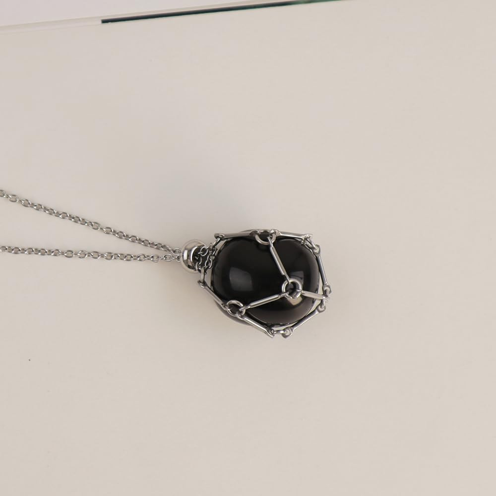Handmade Crystal Holder Necklace – Stainless Steel Cage for Stone, Crystal Penda