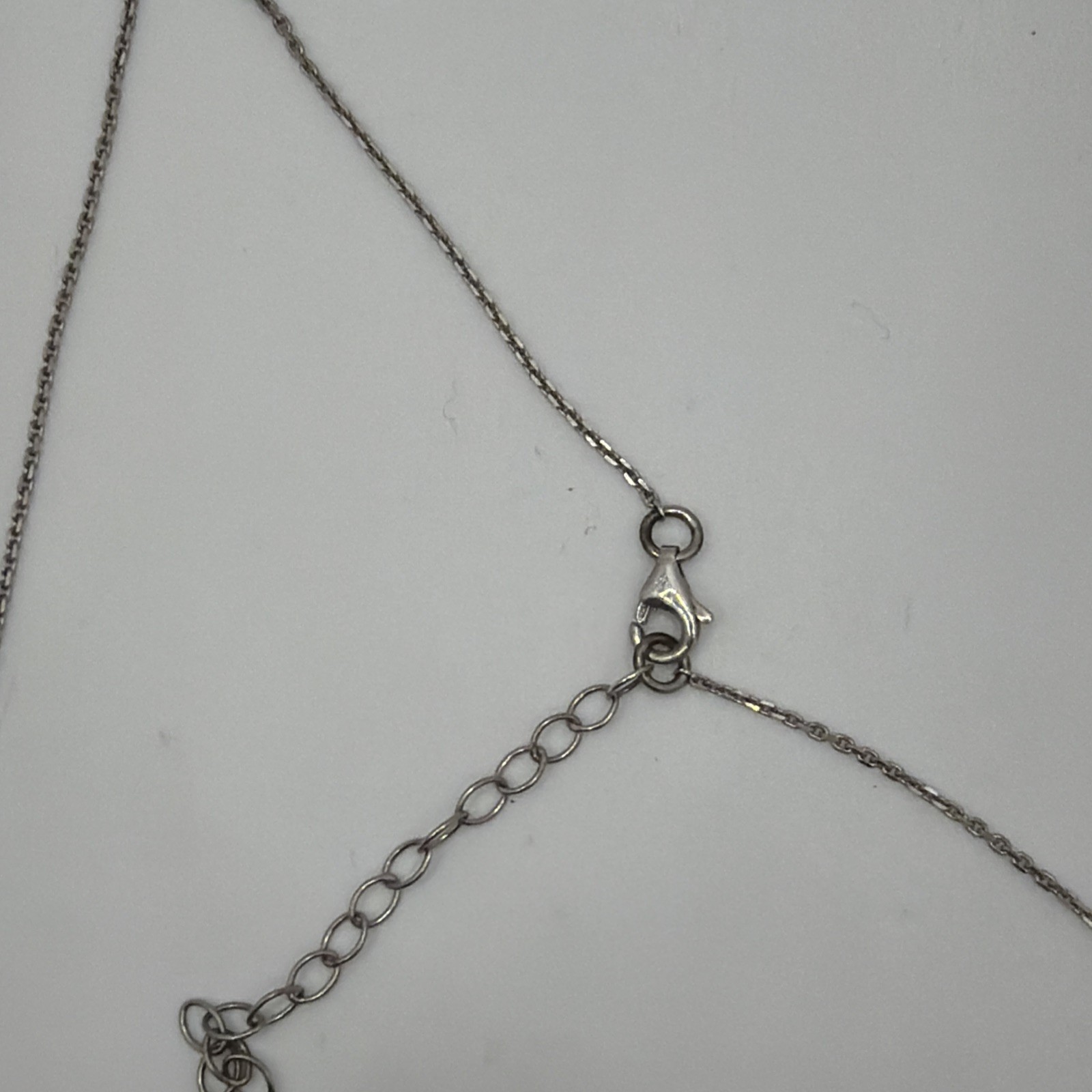 925 Silver “M” Or “W” Sideways Necklace 16” Chain +2” Extender