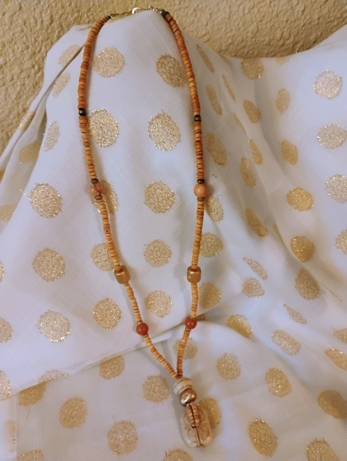 Bohemian Wood Bead Necklace Lot Brown/Black Round Pendant Ball/Bead Chain