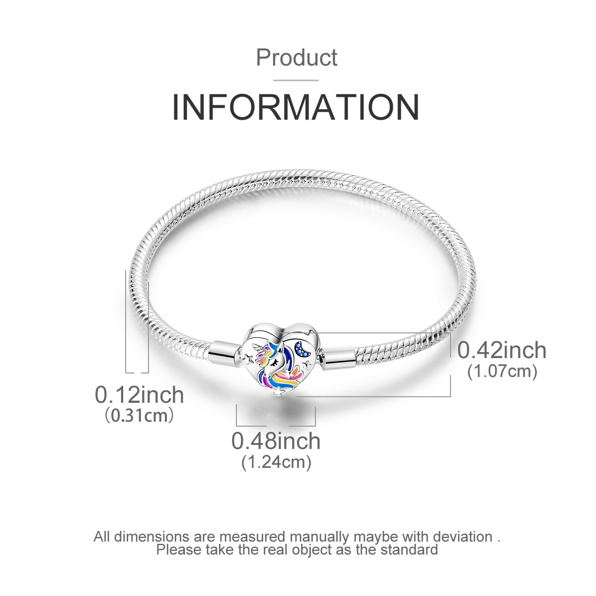 MULA Starry Unicorn Clasp Snake Bracelet Blue CZ Fit Charms For Women Jewelry