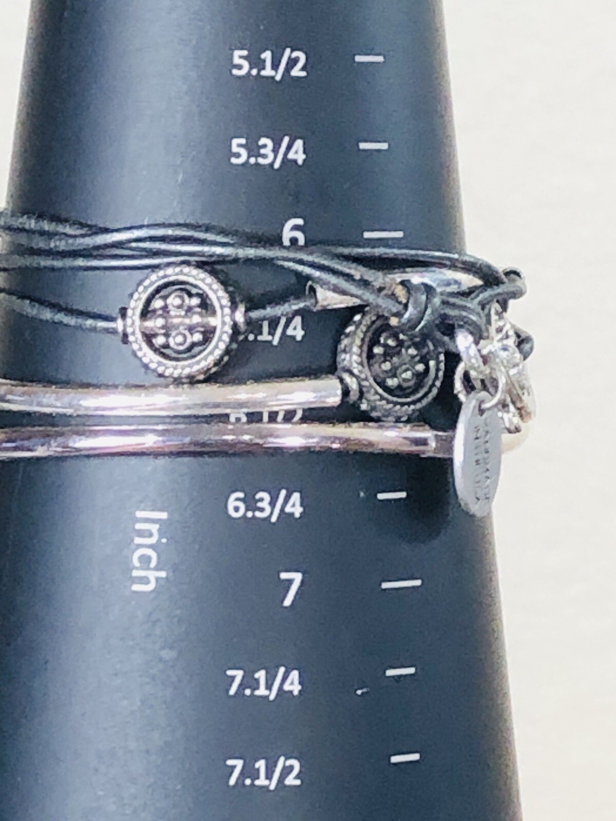 Lizzy James Bracelet Leather Medallion Convertible Necklace – 19 in