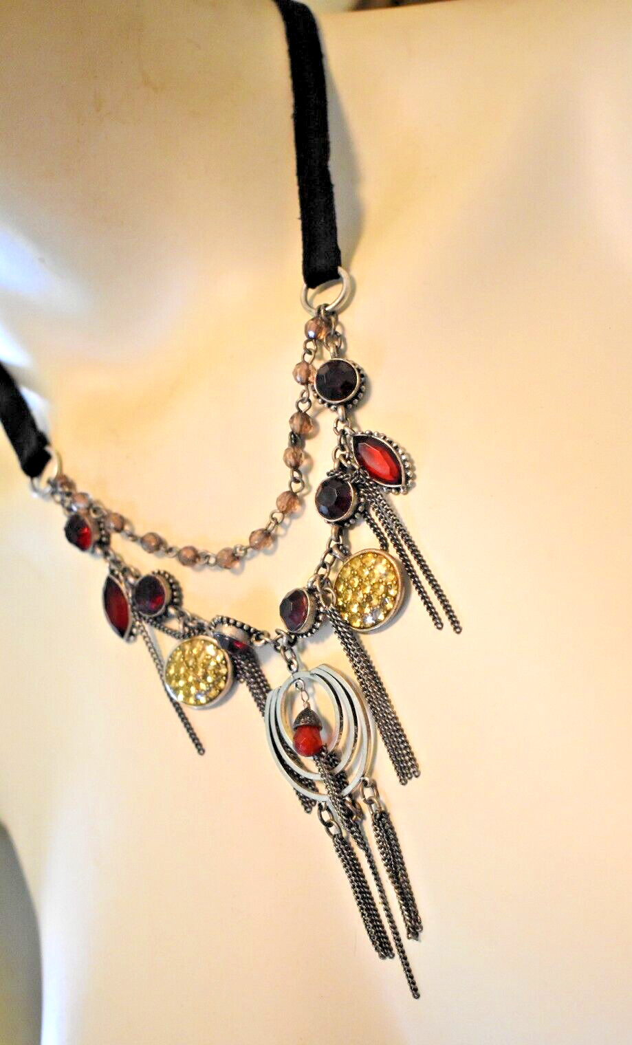 Steampunk Style Layered Statement Necklace