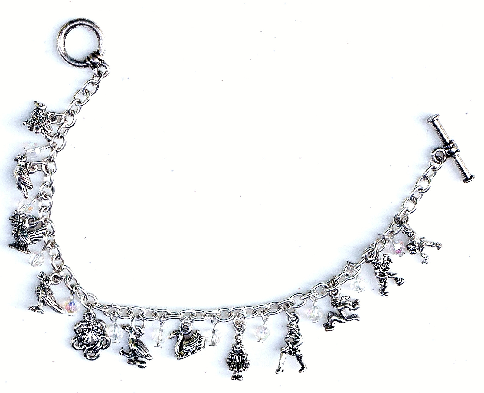 12 Days of Christmas silver tone Charm Bracelet – length = 7.5″ Holiday