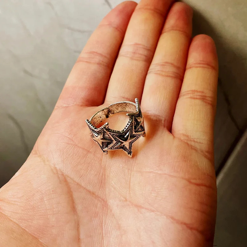 Star 5-Pointed Jewelry Celestial Adjustable Resizable Open Ring
