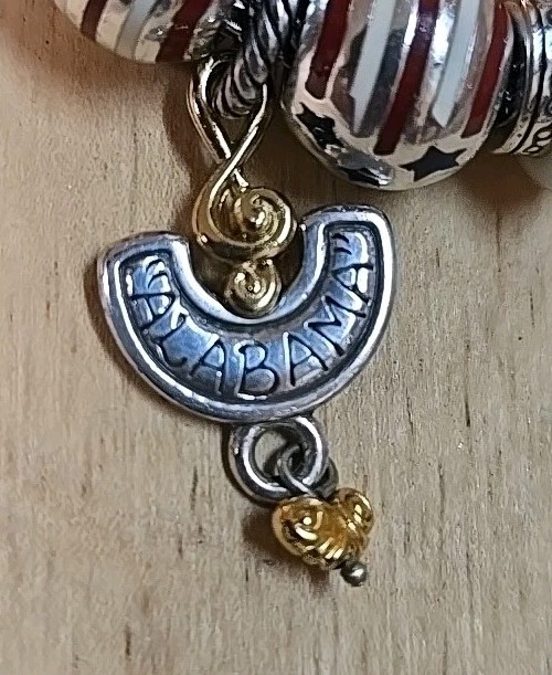 Vintage Brighton Patriotic Charm Bracelet With Sweet Home Alabama Charm
