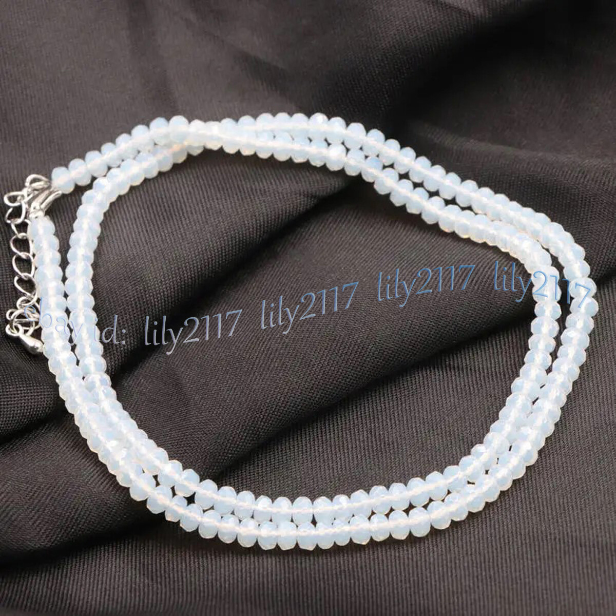 Faceted White Opal Rondelle Gemstone Beads Necklace 14-48 inches 2×4/4×6/5x8mm