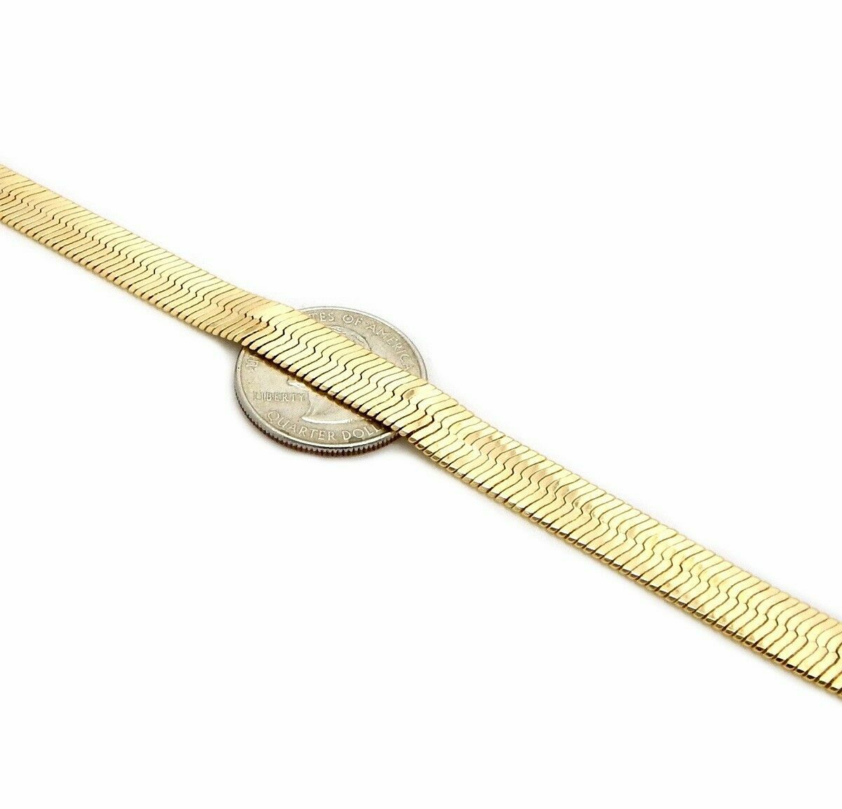 6 Pcs Herringbone Chain Necklace 9mm 18″ 20″ 24″ 30″ Gold Finish Wholesale Lots